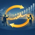 Two people in a financial transaction where both benefit